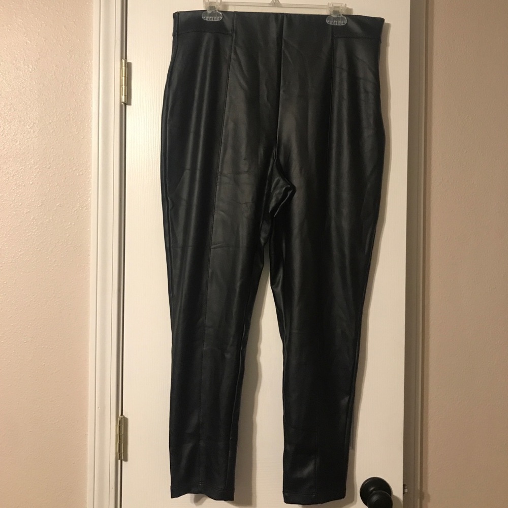 Ann Taylor Side Zip Faux Leather Legging